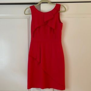 Red faux wrap dress
